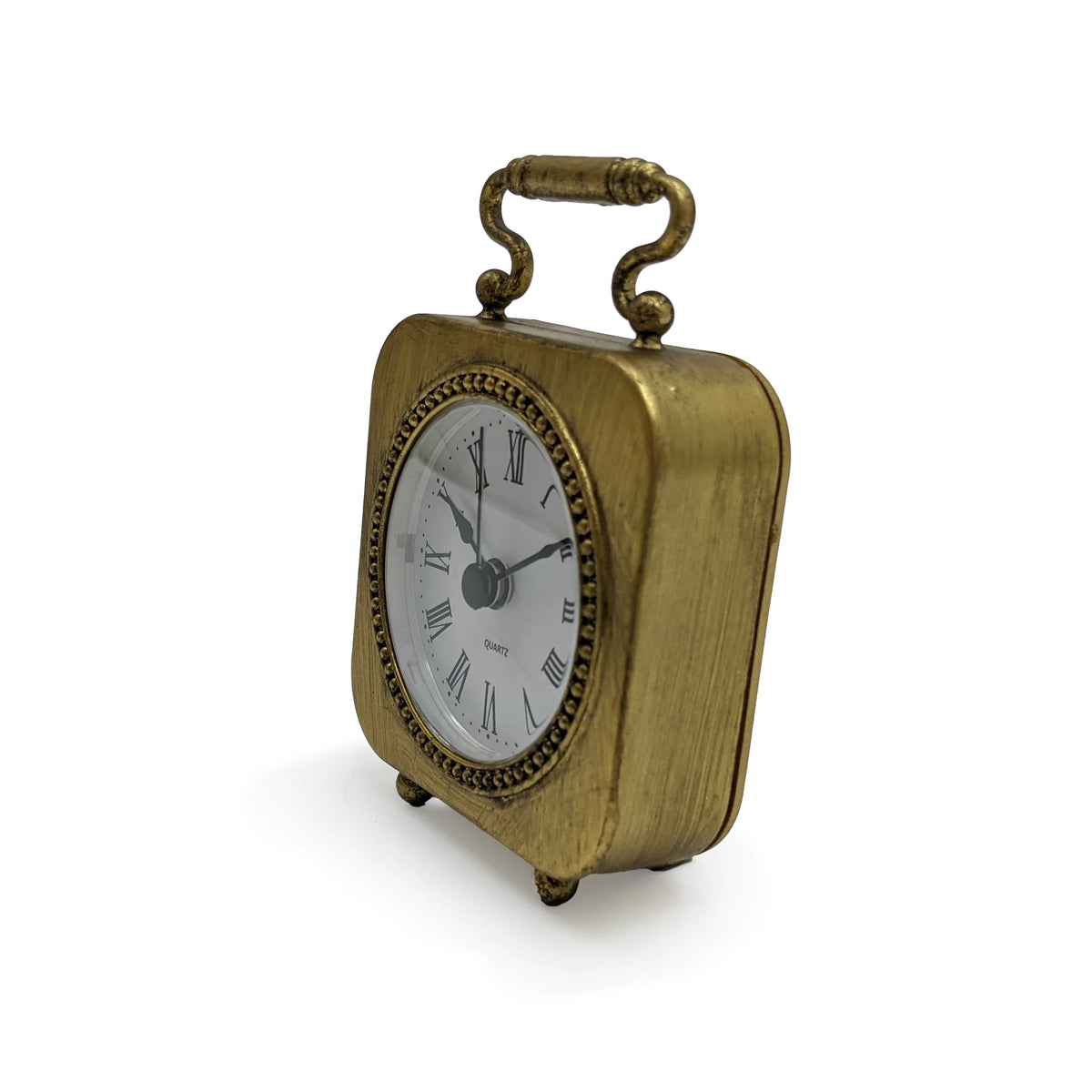 Vintage Brass Beaded Table Clock