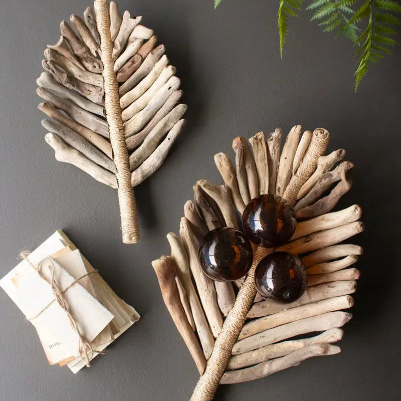 Driftwood Abaca Leaf Tray Set