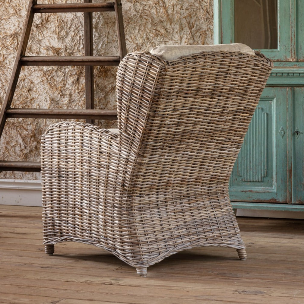 Cottage Rattan Wing Chair