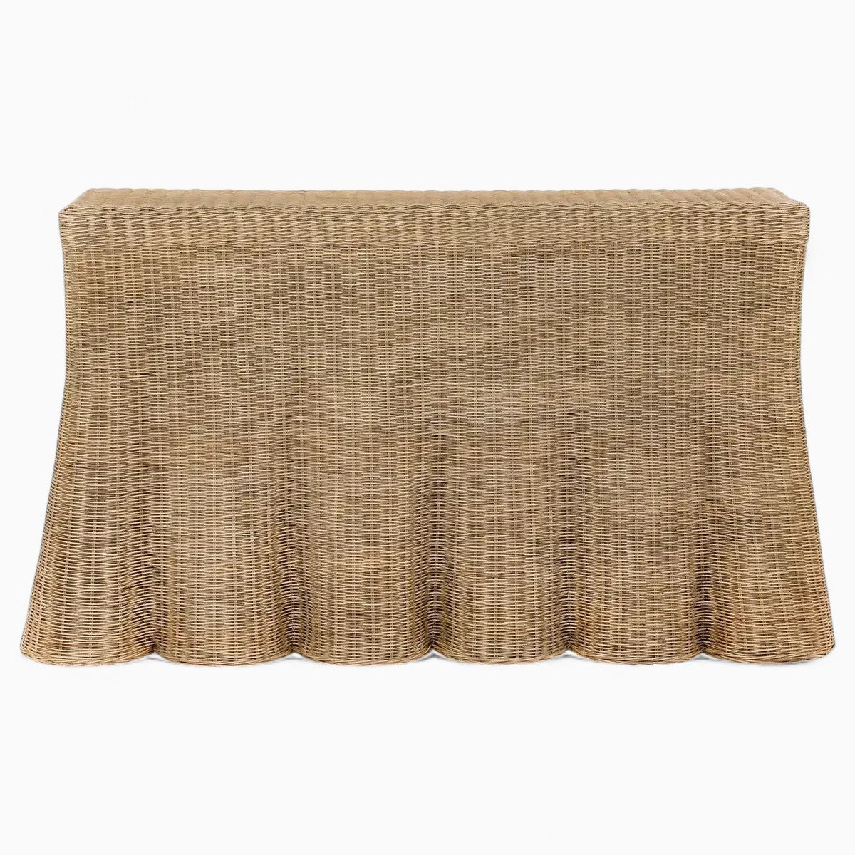 Skirted Rattan Console