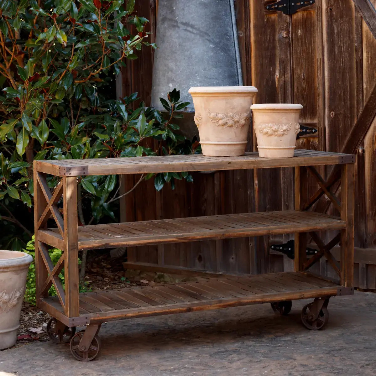 Rolling Wooden Display Island