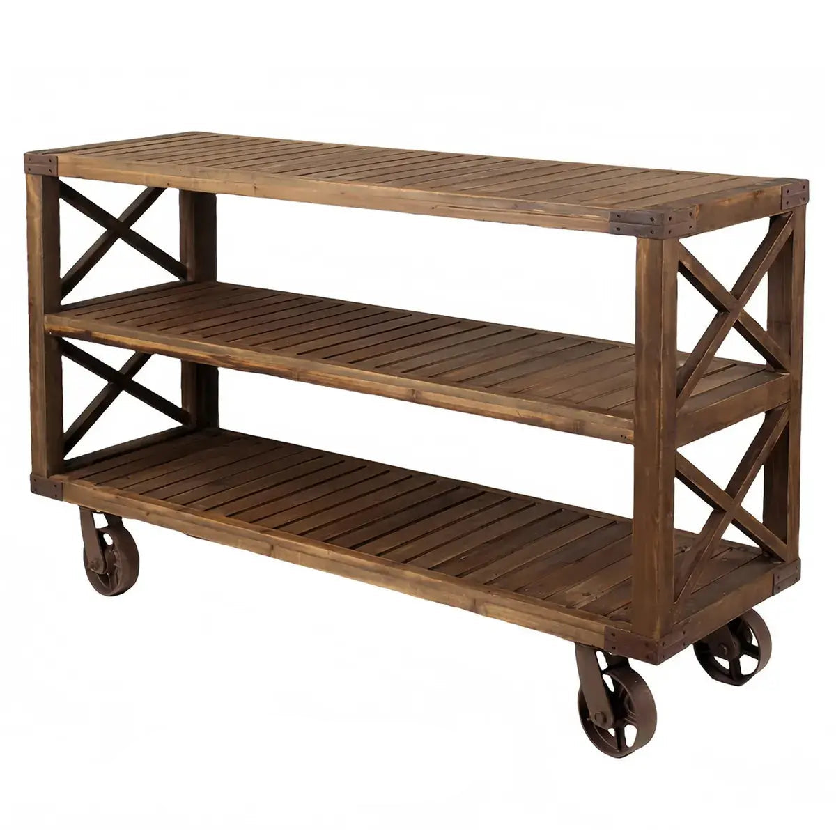 Rolling Wooden Display Island