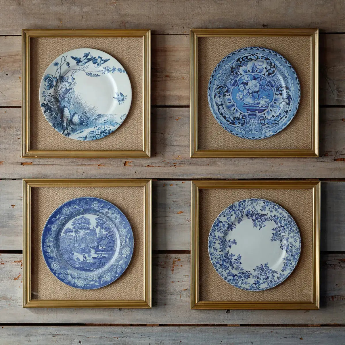 Collected Blue & White Framed Plate Set