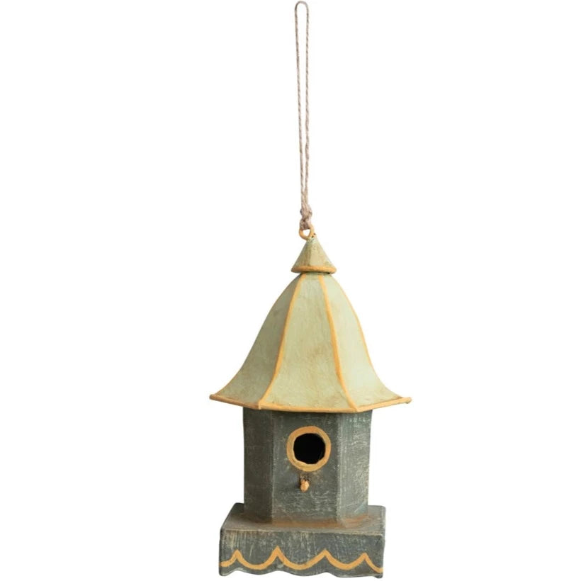 Painted Bird House Ornament
