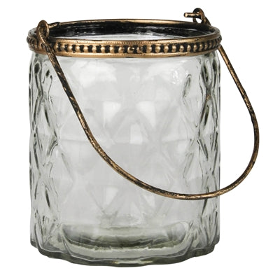 Pressed Glass Votive With Handle