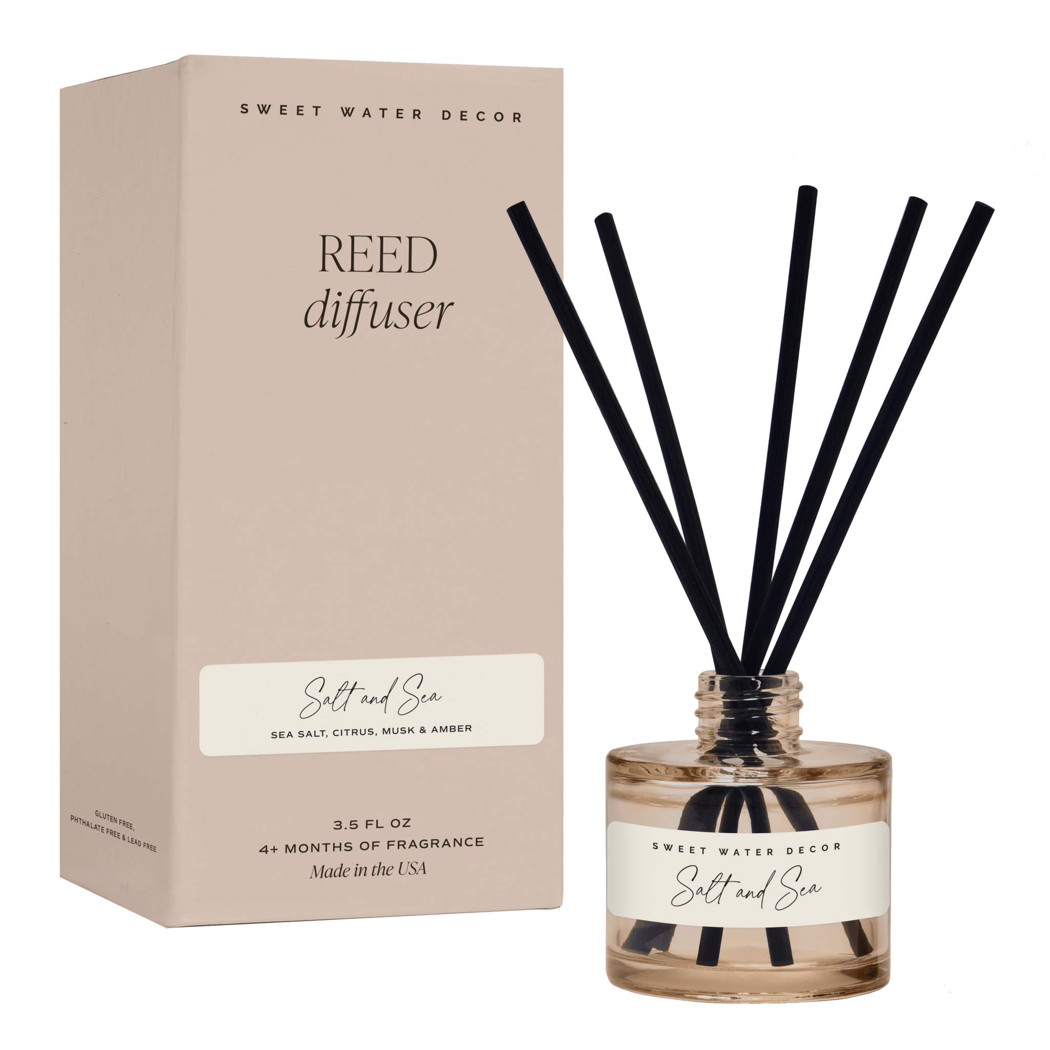 Salt & Sea Tinted Glass Jar Reed Diffuser
