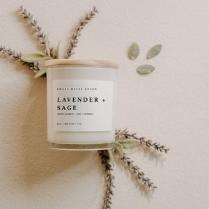 Lavender and Sage White Jar Candle