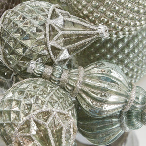 Sage Green Mercury Glass Finial Ornament