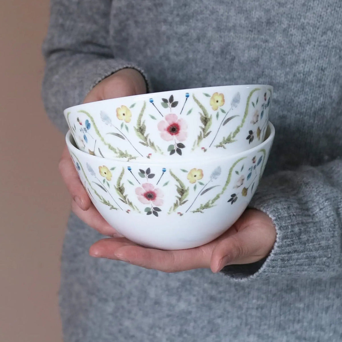 Scandinavian Floral Cereal & Soup Bowl