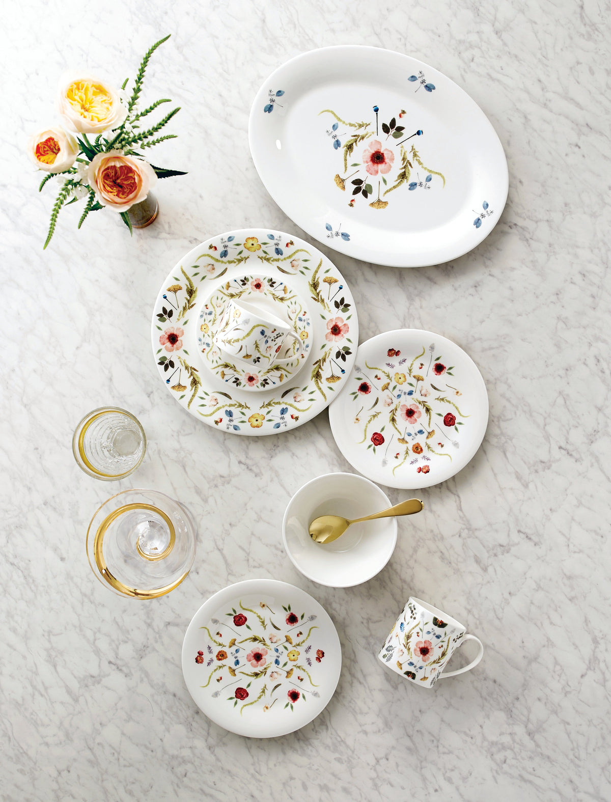 Scandinavian Floral Cereal & Soup Bowl