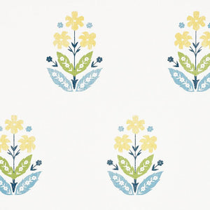 Schumacher Floweret Paperweave Wallpaper