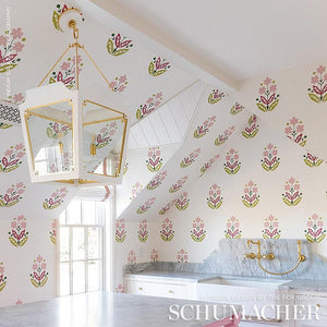 Schumacher Floweret Paperweave Wallpaper