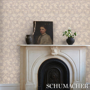 Schumacher Kantha Embroidered Flower Sisal Wallpaper