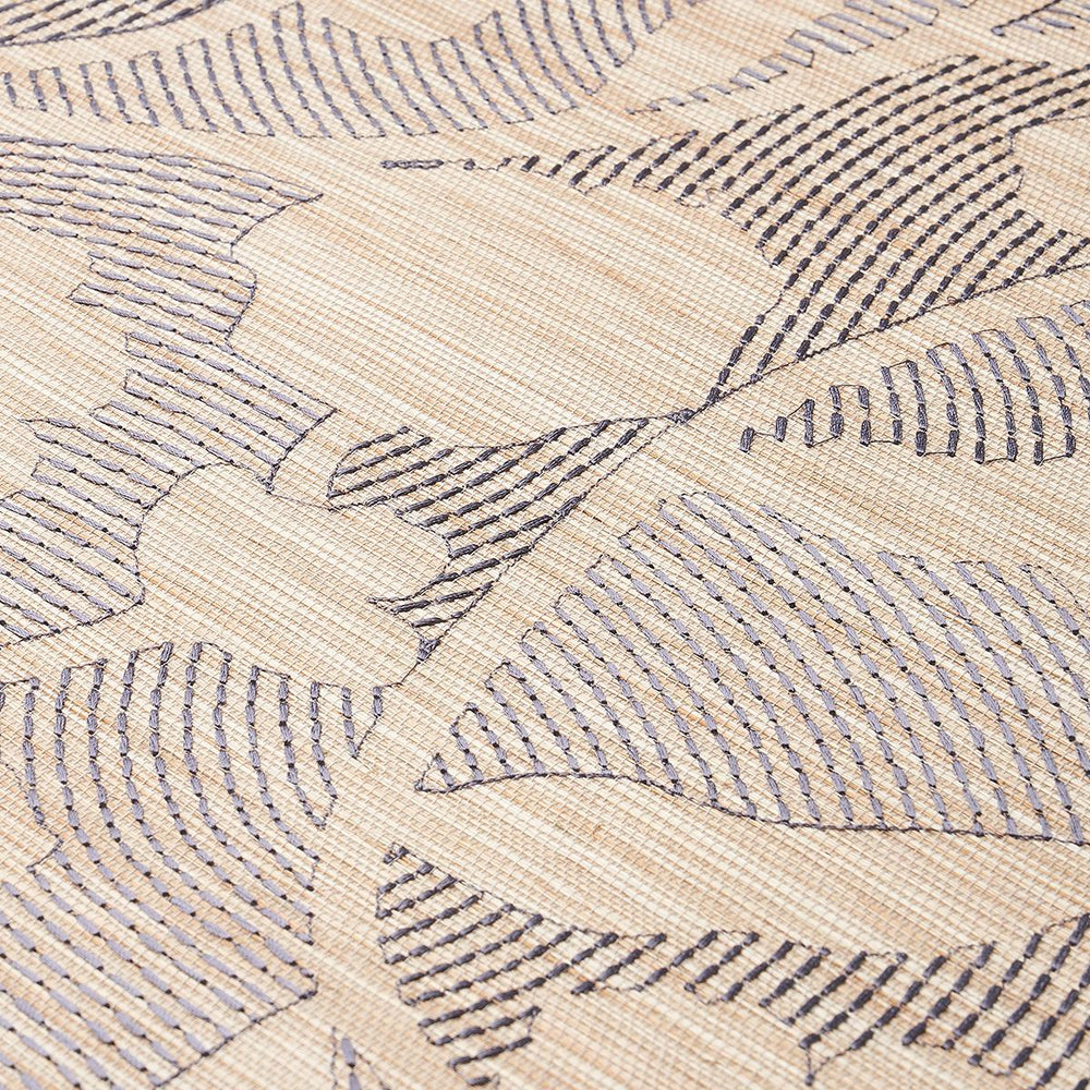 Schumacher Kantha Embroidered Flower Sisal Wallpaper | A Cottage in the ...