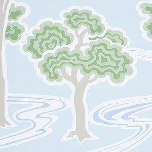 Schumacher Tree River Print Wallpaper
