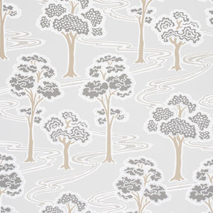 Schumacher Tree River Print Wallpaper