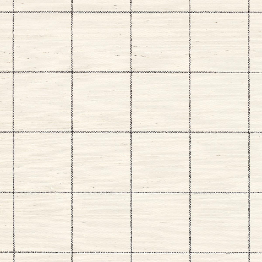 Schumacher Windowpane Embroidered Sisal Wallpaper | A Cottage in the City