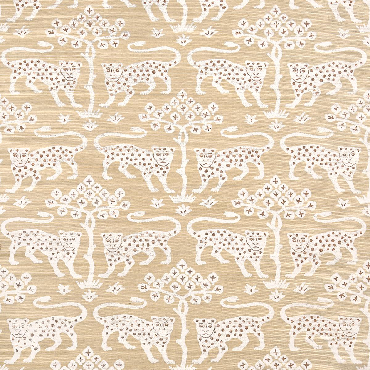 Schumacher Woodland Leopard Sisal Wallpaper