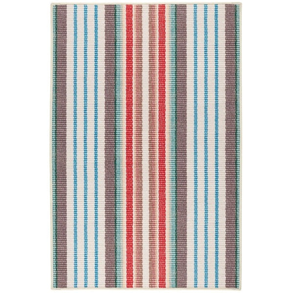 Stripe Multi Machine Washable Rug