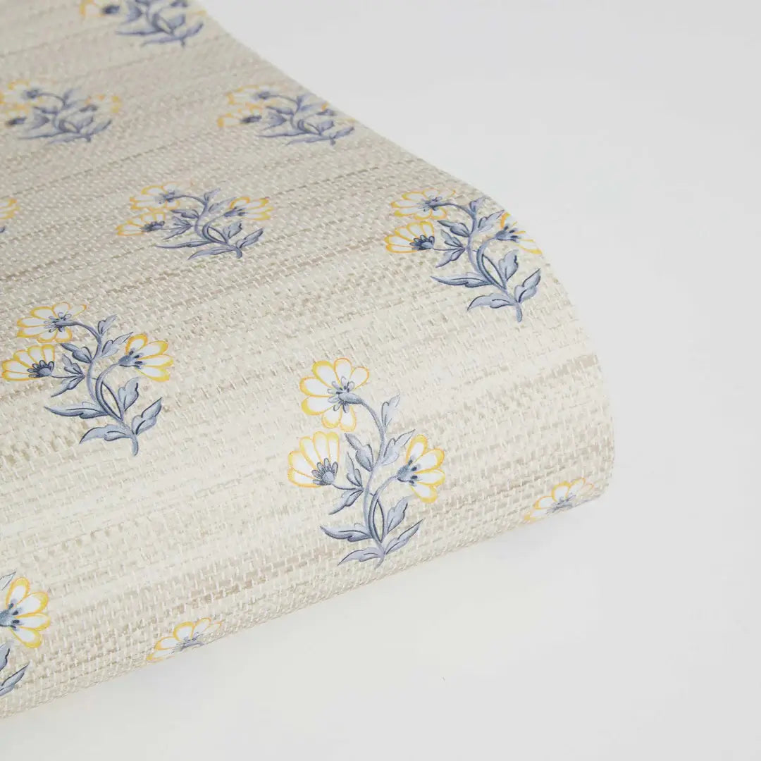Tiny Blooms Faux Grasscloth Peel & Stick Wallpaper