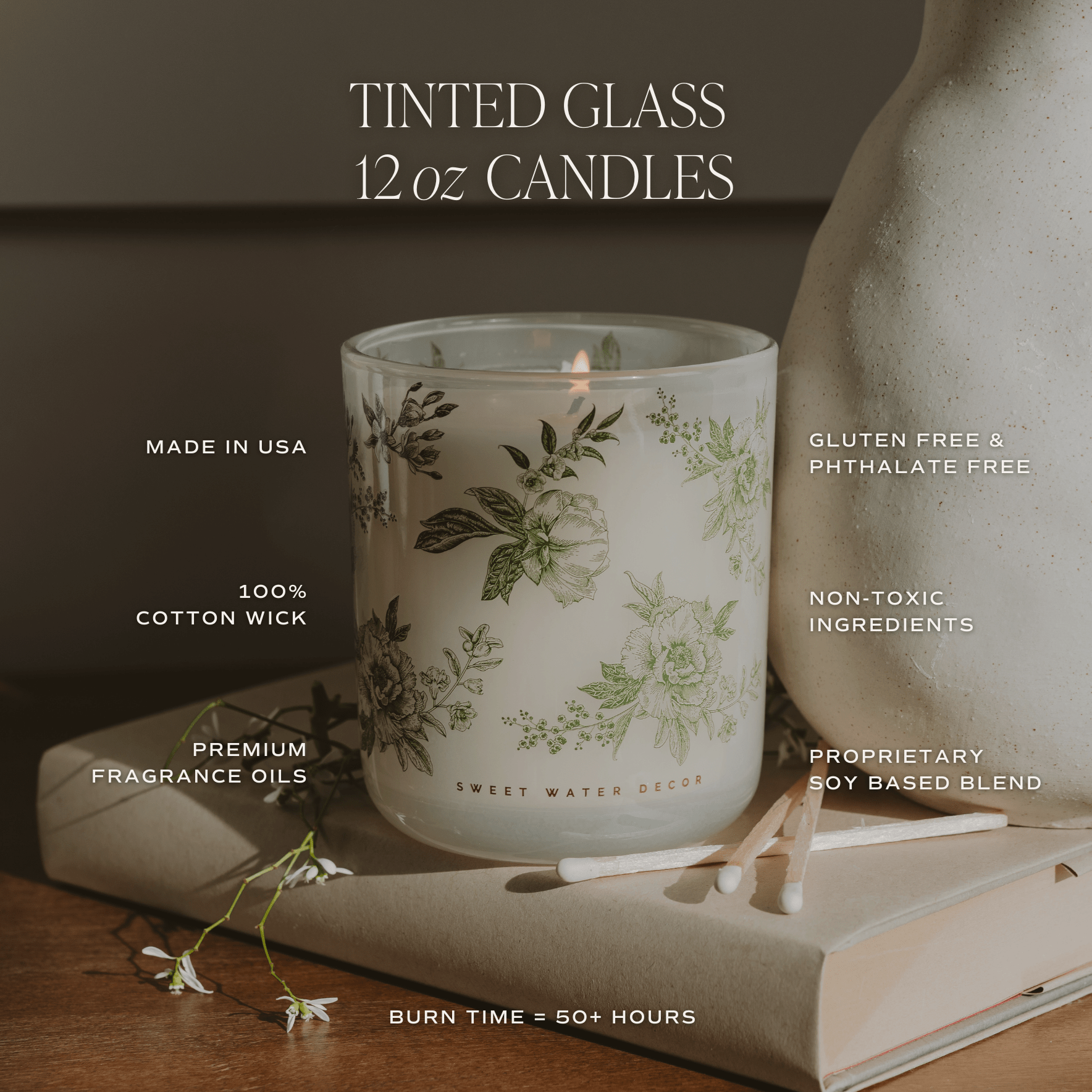 Green Delft Tinted Glass Jar Candle