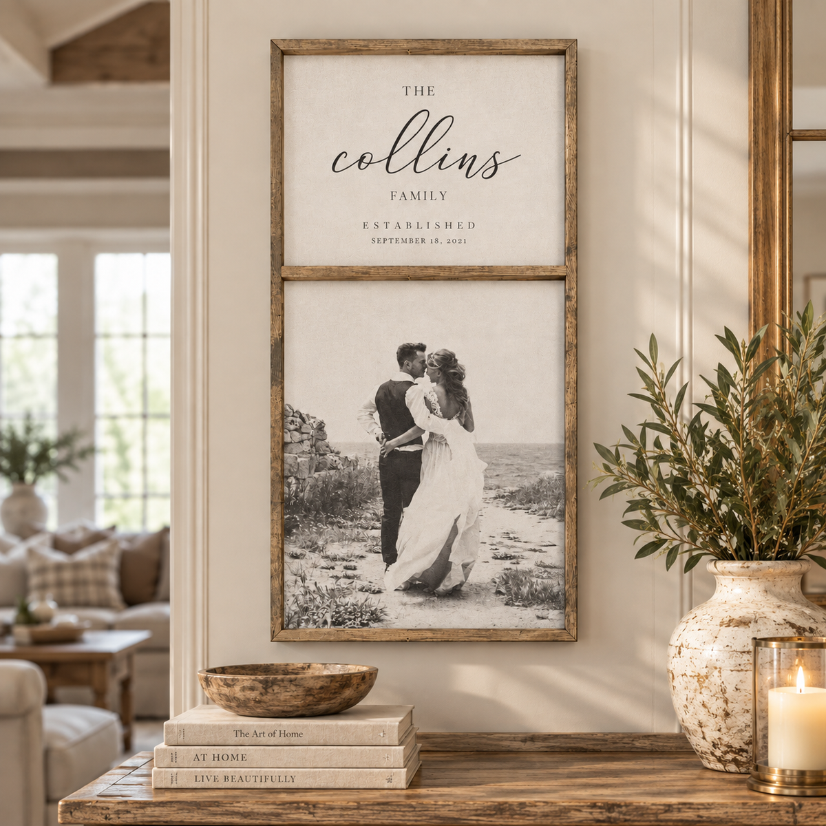 Thin Family Name Canvas Photo Frame