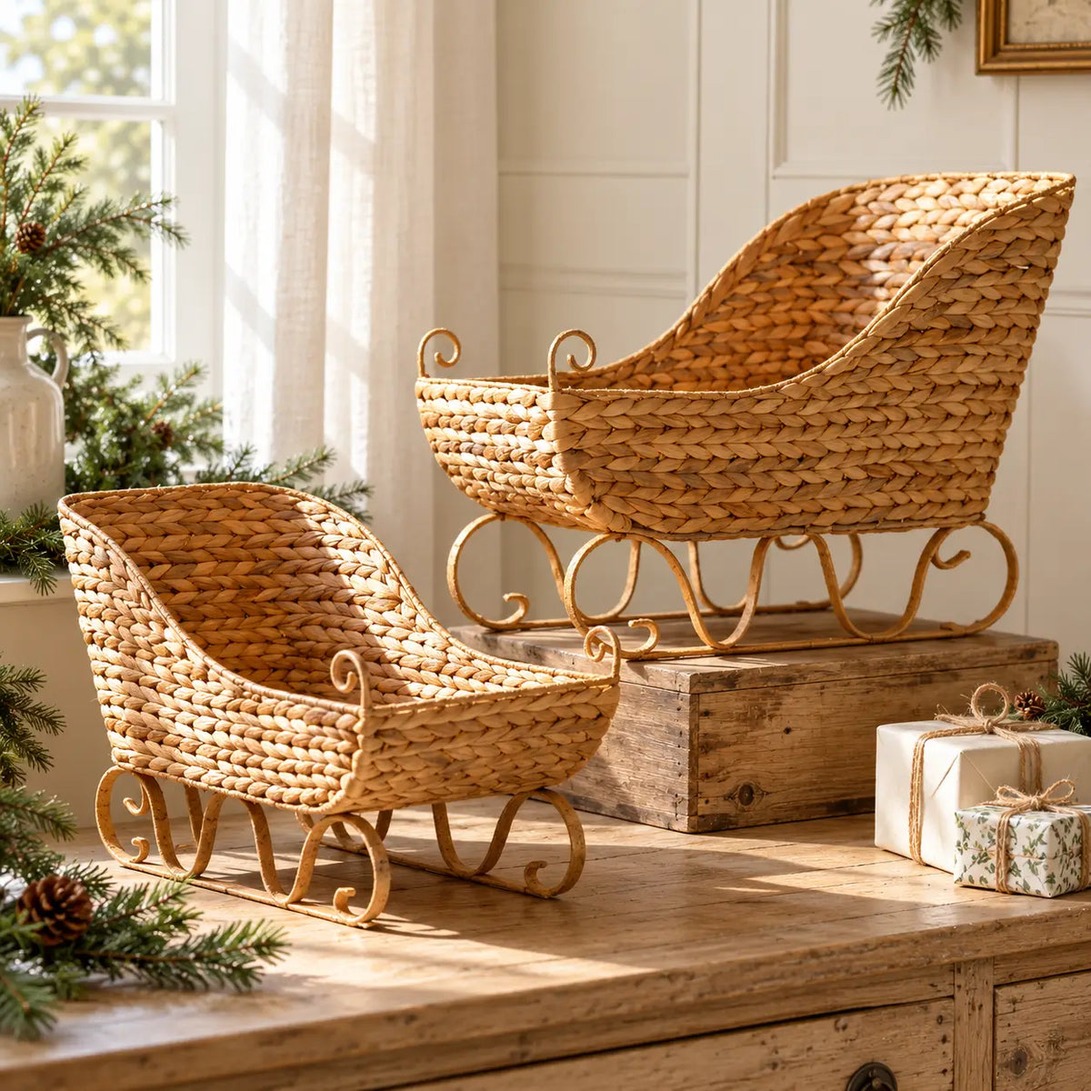 Seagrass Christmas Sleigh Set