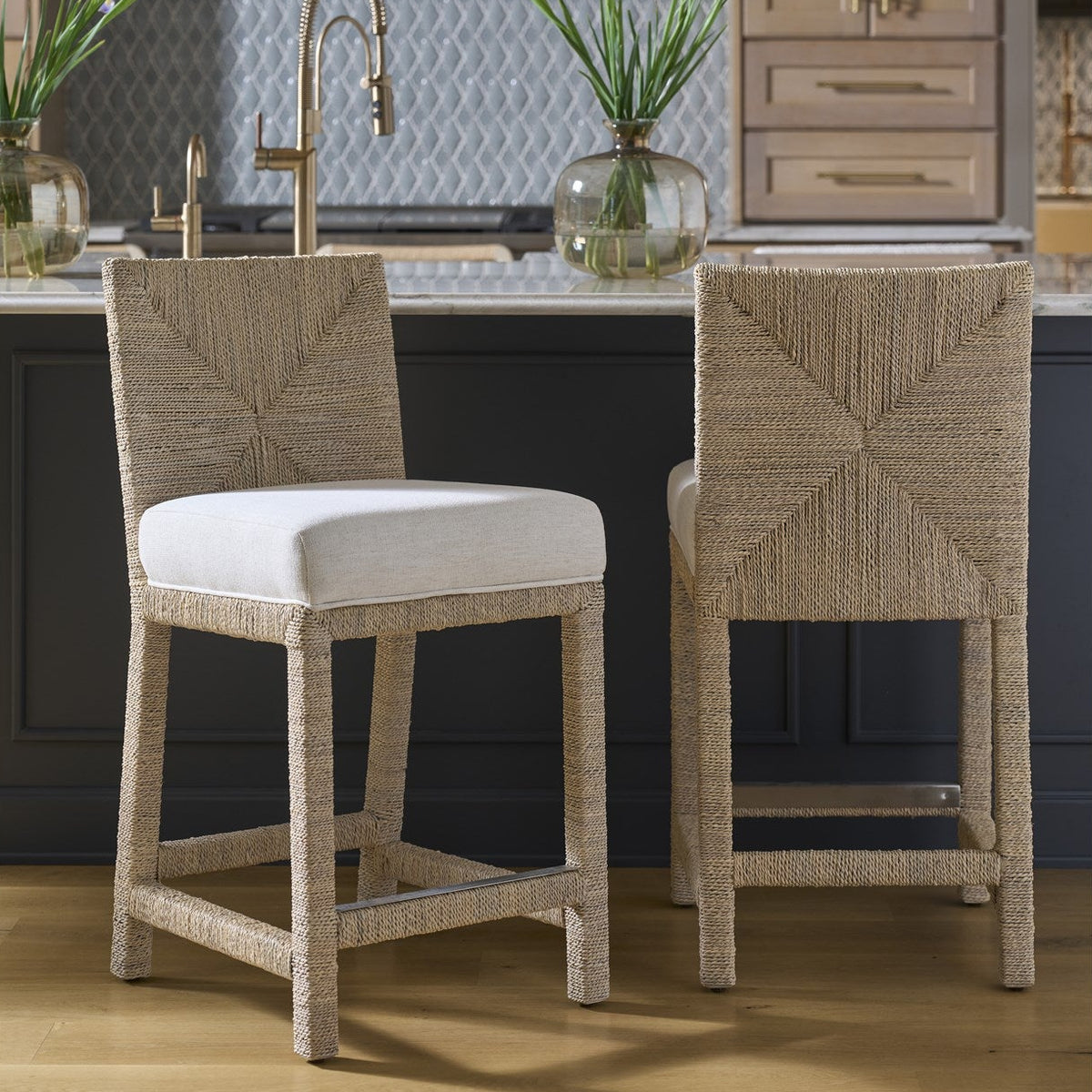 Oasis- Coastal Living Home Collection Abaca Counter Chair