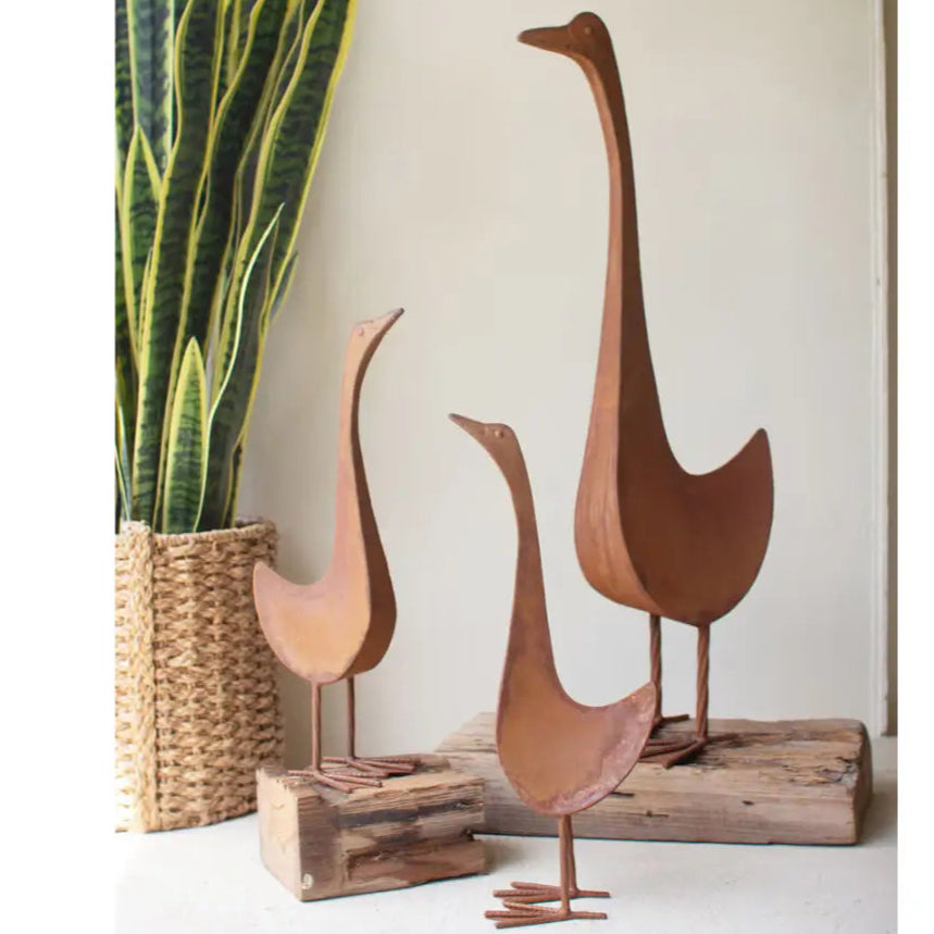 Rustic Metal Geese Set