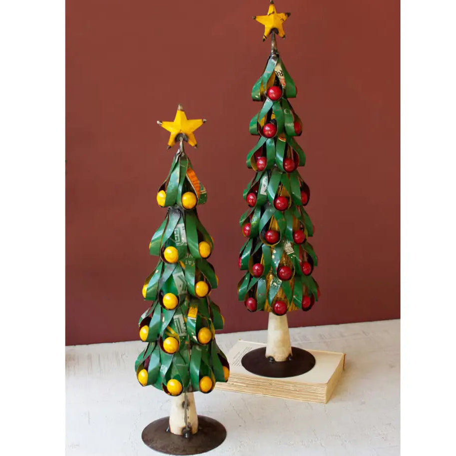 Recycled Metal Apples & Lemons Christmas Tree Set