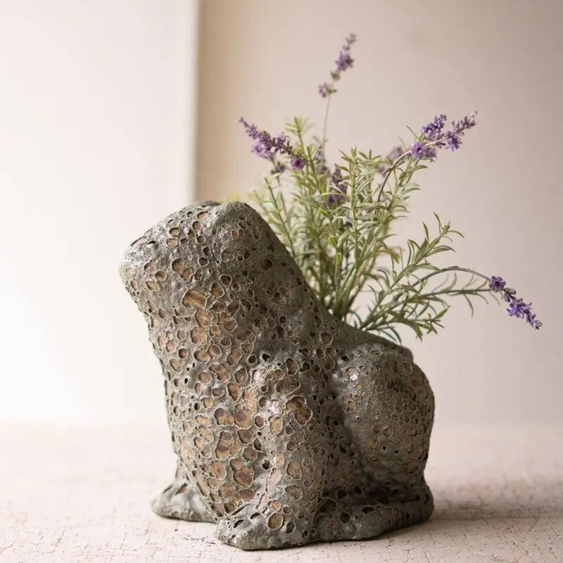 Terracotta Rustic Glaze Frog Planter