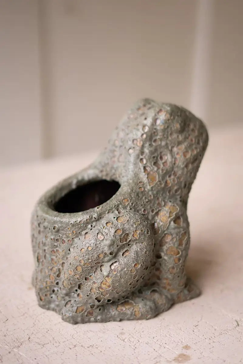 Terracotta Rustic Glaze Frog Planter