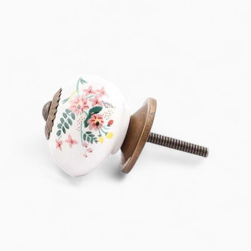 Vintage Floral Brass Knob