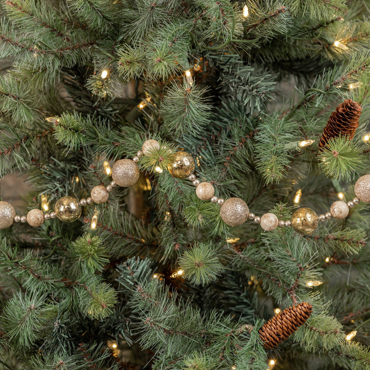 White, Gold And Silver Ball Garland