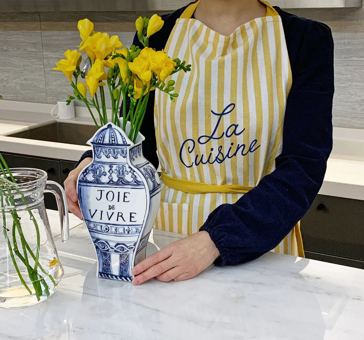 Yellow Stripe Bib Apron