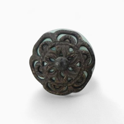 Antiqued Bronze Overlay Light Green Knob