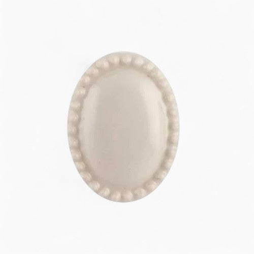 Beaded Cream Oval Knob