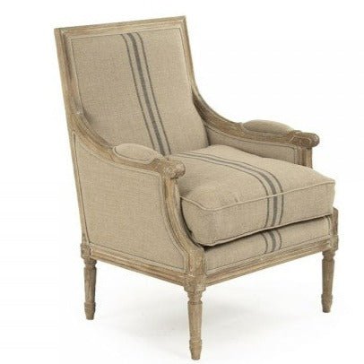 Blue Stripe Louis Club Chair - A Cottage in the City