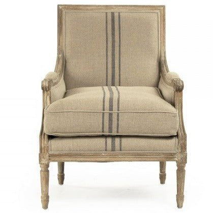 Blue Stripe Louis Club Chair - A Cottage in the City