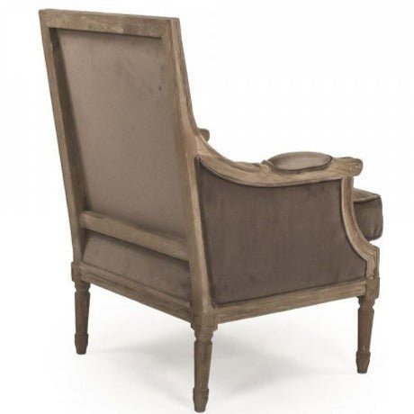 Brown Velvet Louis Club Chair - A Cottage in the City