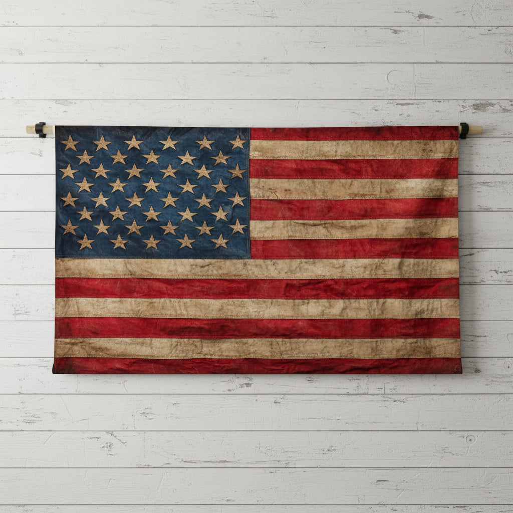 American Flag Canvas Scroll