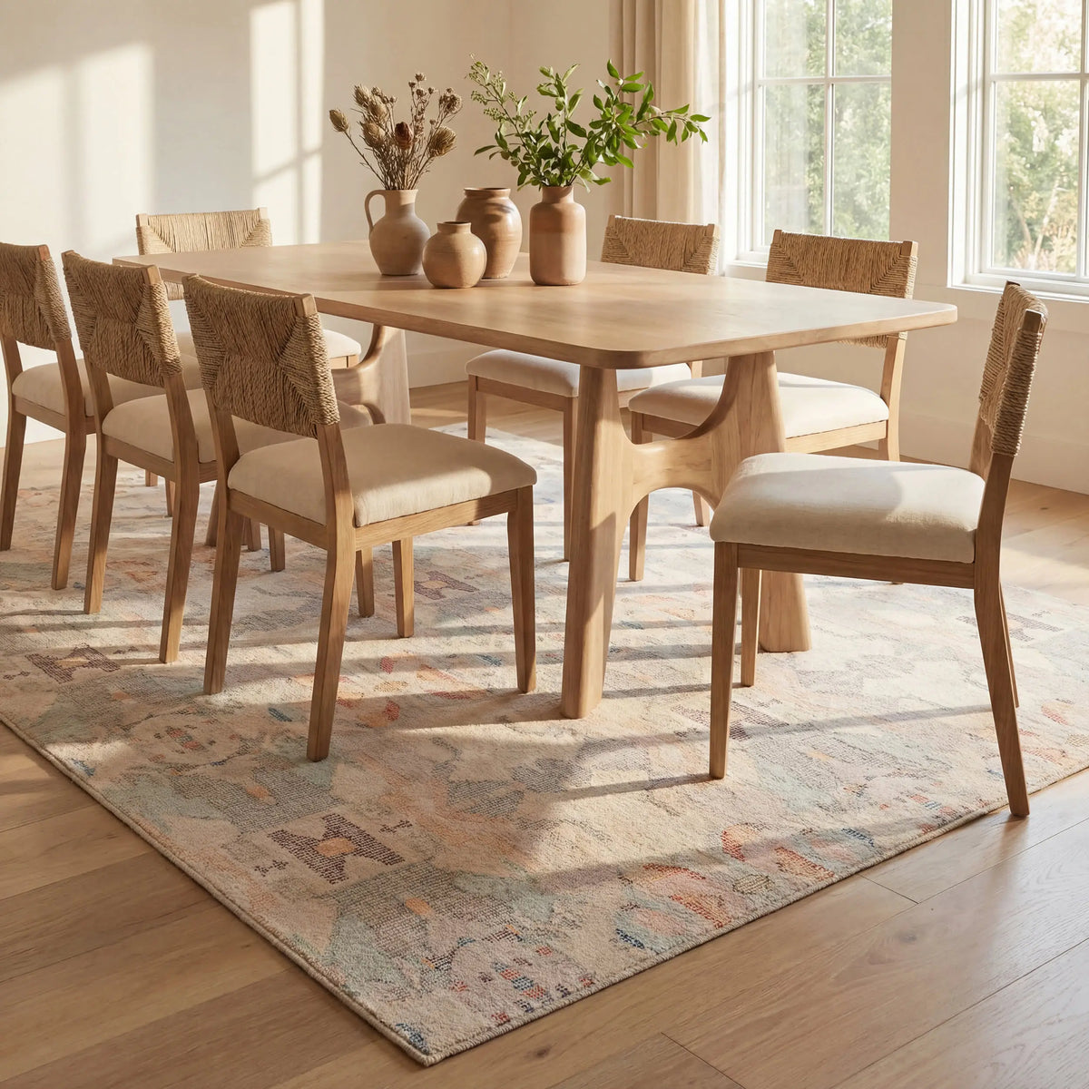 Bize Transitional Abstract Washable Rug