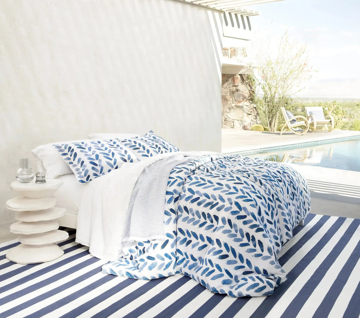 Pine Cone Hill Blue Brush Duvet Cover