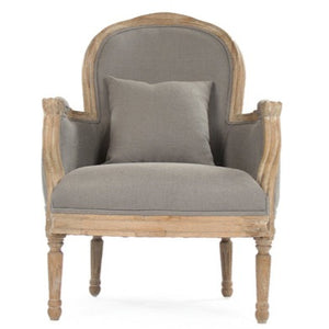 Pascal Grey Linen Club Chair