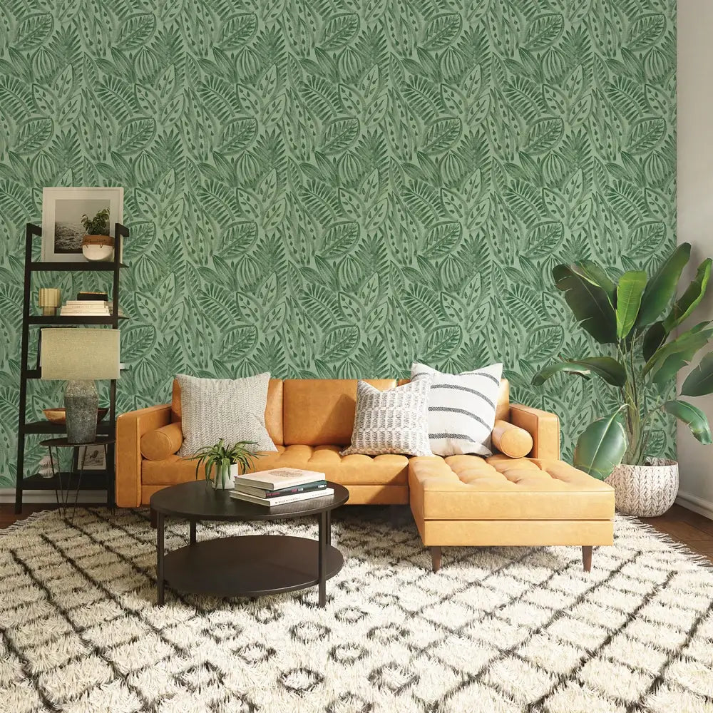 Canvas Palm Peel & Stick Wallpaper