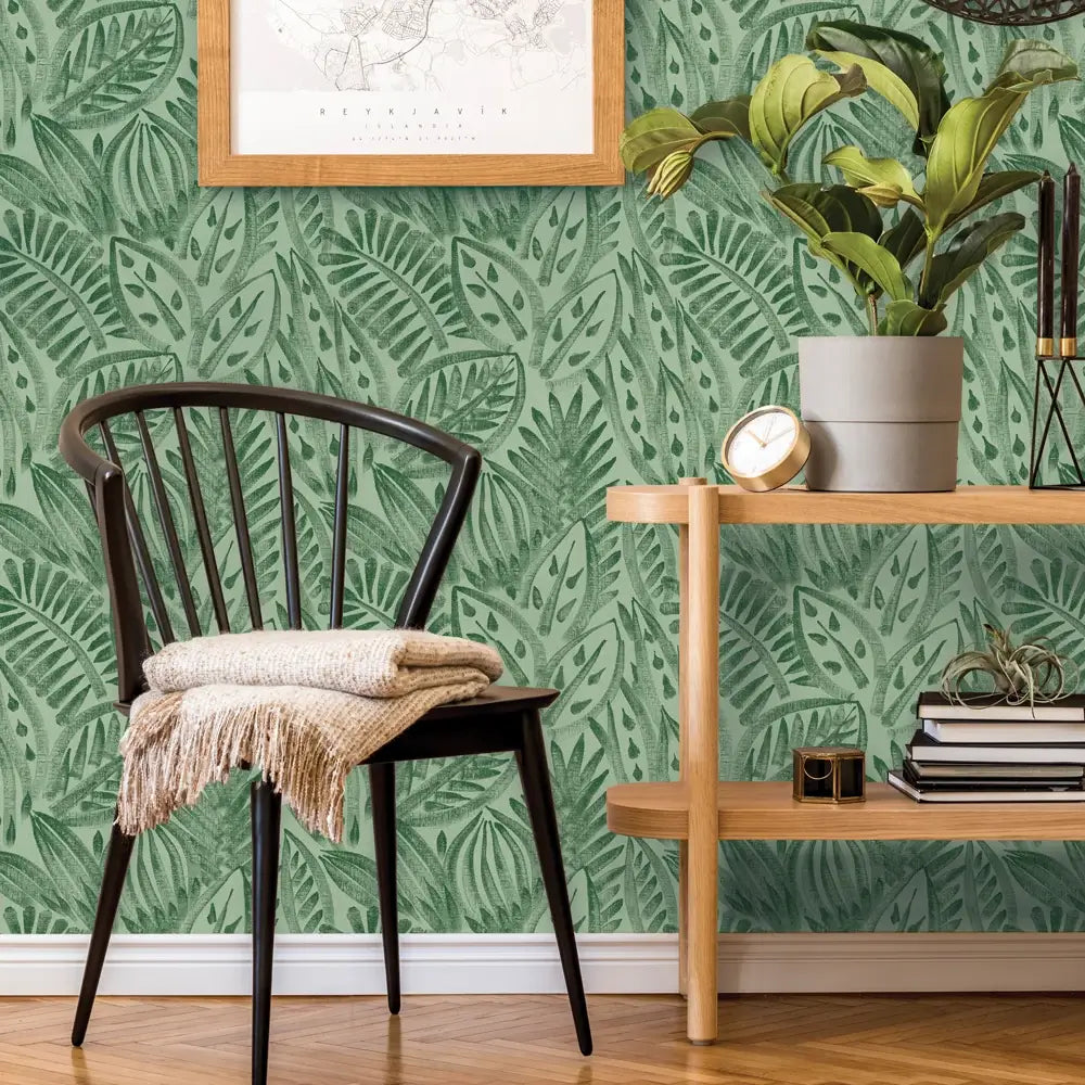 Canvas Palm Peel & Stick Wallpaper