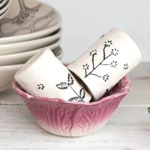 Hand Painted Stoneware Floral Salt & Pepper Shakers