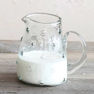 Recycled Glass Hobnail Creamer
