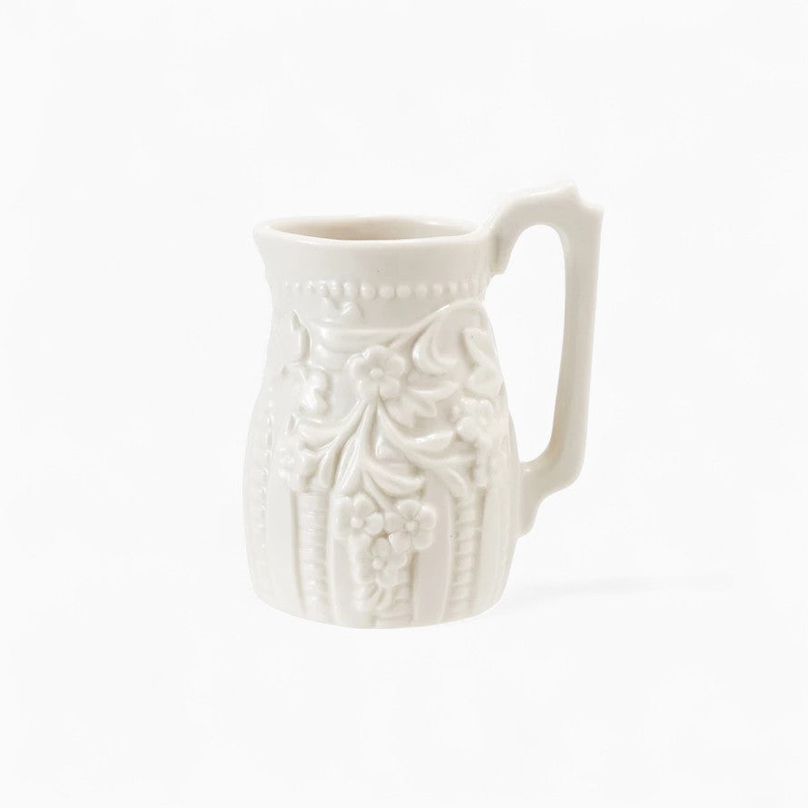 Embossed Stoneware Vintage Style Creamer