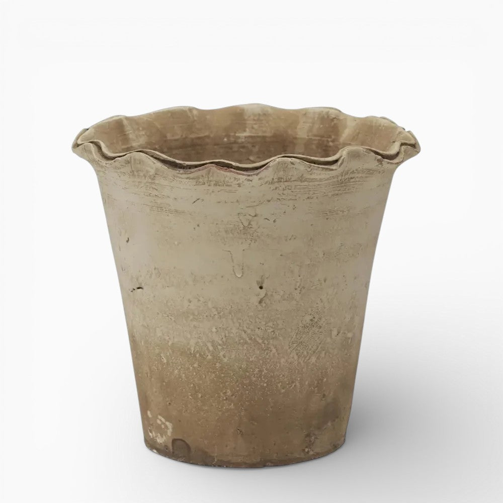 Ruffled Edge Terra Cotta Planter